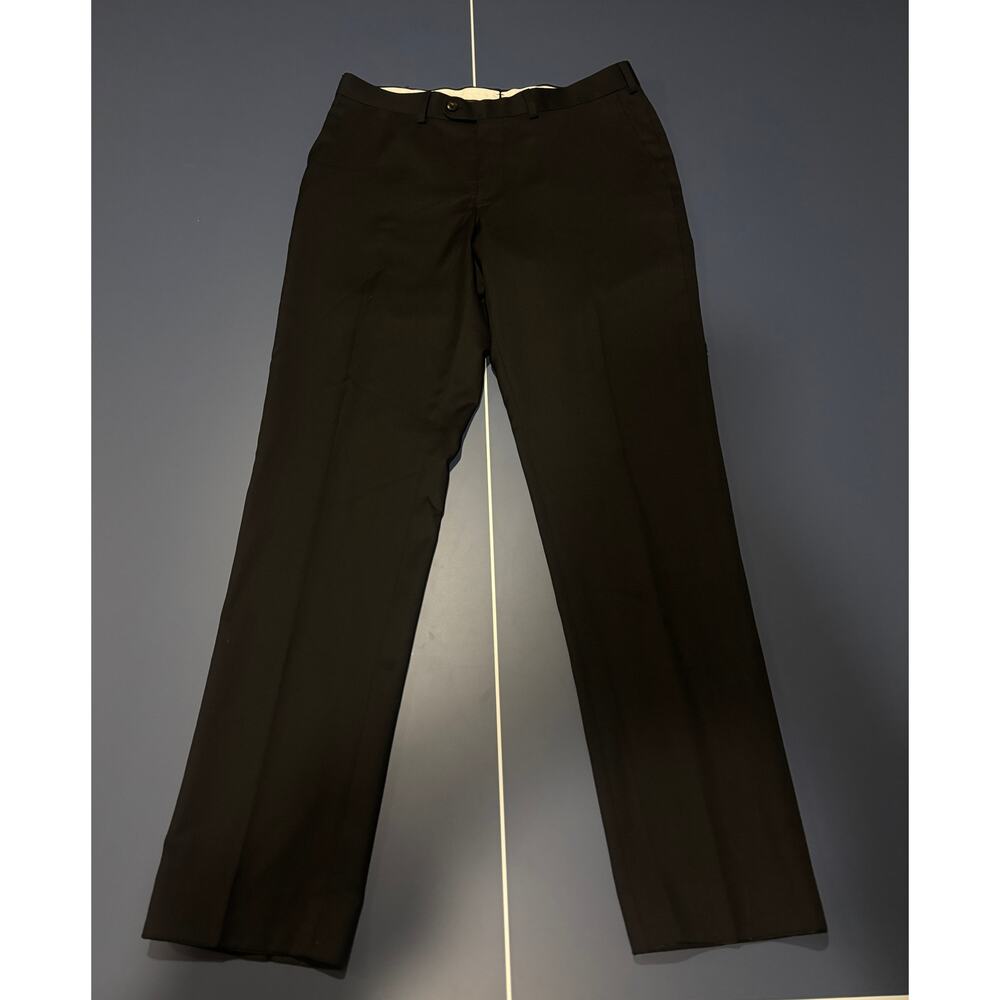SuitSupply Brescia WOOL - Black Slim Straight Dress Pants (32)